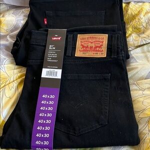 Levi’s 511 black denim jeans, brand new 40x30